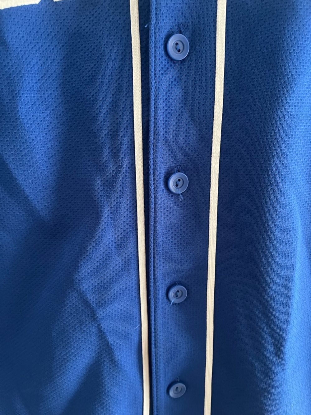 Dodgers Majestic Blue Baseball Button-Up Jersey with White Piping - Picture 4 of 5